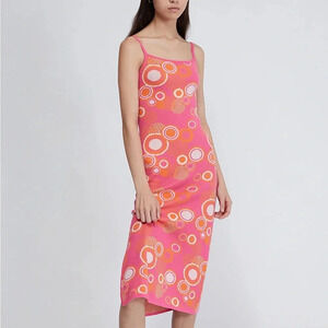 PACSUN Knit midi dress Another Girl Eco Abstract Bubble Intarsia Maxi groovy 70s